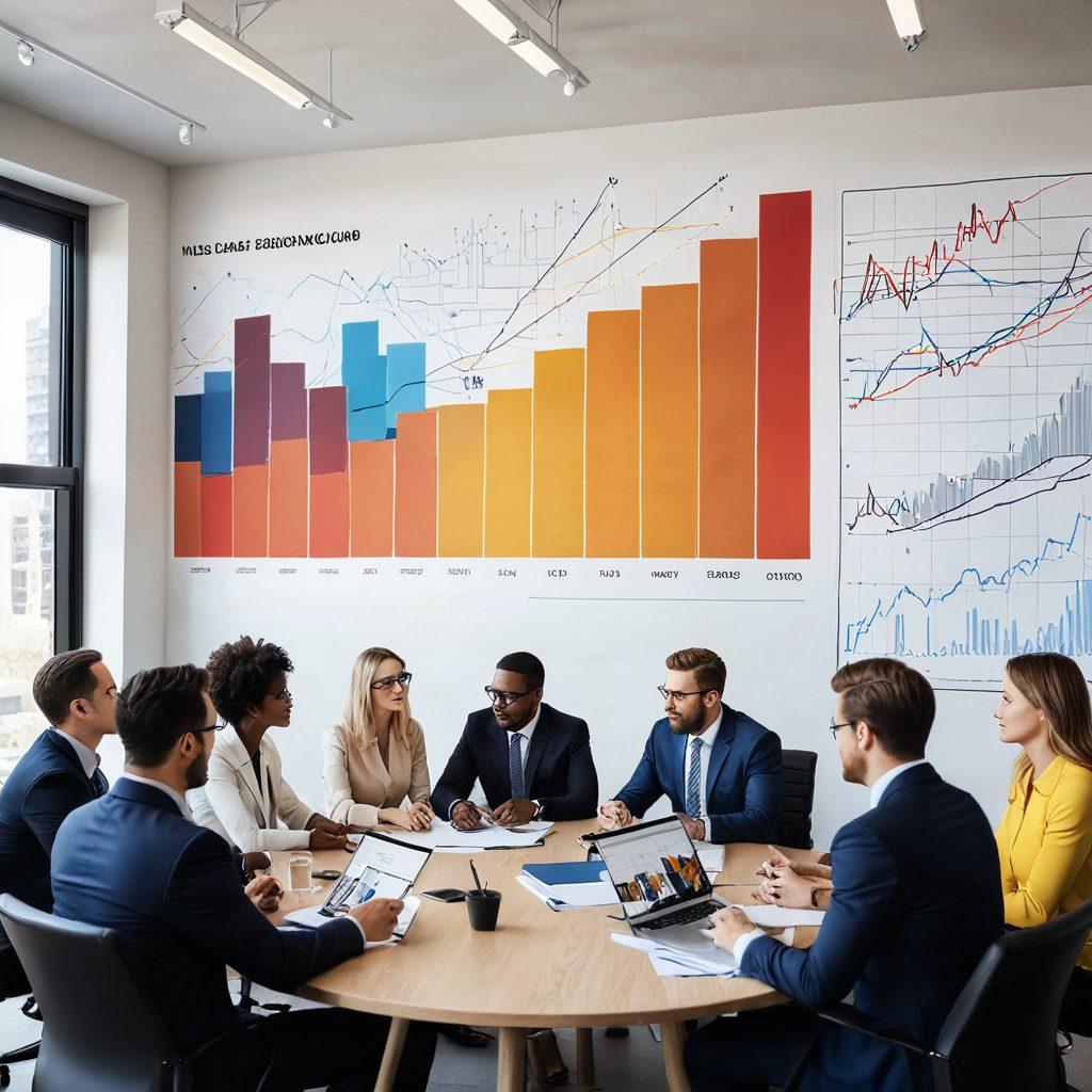 A visually engaging collage showcasing a diverse group of people discussing real estate financing in a modern office environment. In the foreground, a clear depiction of a house with a large percentage sign emphasizing the loan-to-value concept. Incorporate graphs and charts subtly in the background illustrating financial growth. Use warm colors to evoke a sense of optimism and success. super-realistic. vibrant colors. modern design.